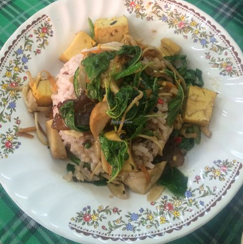 mix veg tofu rice  at Samrup Jay in Ayutthaya