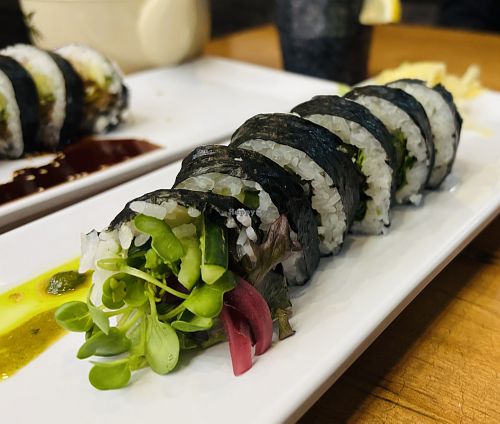 Ultimate Veggie Roll  at The Naked Fish in South Lake Tahoe