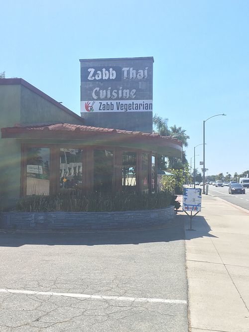 Outside viewed south on PCH at Zabb Thai Cuisine Newport Beach in Newport Beach