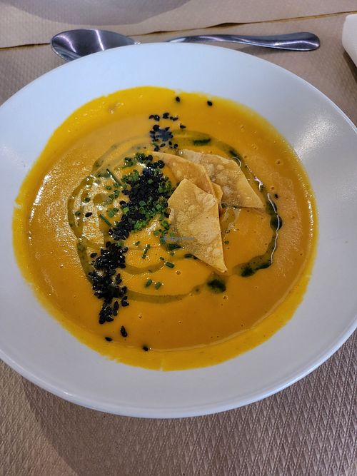 Cream of carrot and finer soup at La Inopia in Pamplona