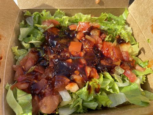 Burrito bowl, vegan no cheese or sour cream stuff. Extra everything and spicy at Amy's Drive Thru  in Corte Madera