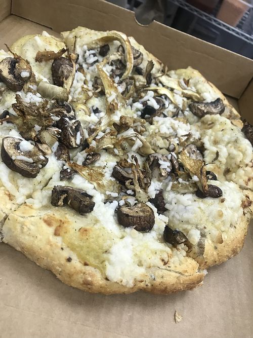 Mushroom and truffle pizza so good!  at Down 2 Earth Plant Based Cuisine in Las Vegas