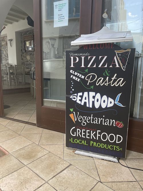 Vegetarian and GF options  at Naxian Capriccio in Naxos