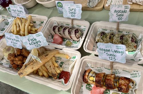 Selection at Nature’s charm stall @vegan festival  at Nature's Charm in Bangkok