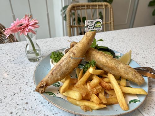 Fish and chips   at Nature's Charm in Bangkok