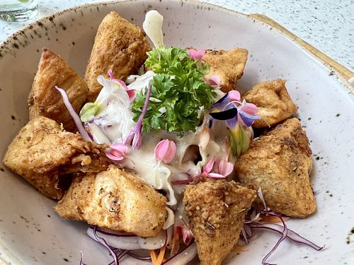 Nuggets and coleslaw   at Nature's Charm in Bangkok