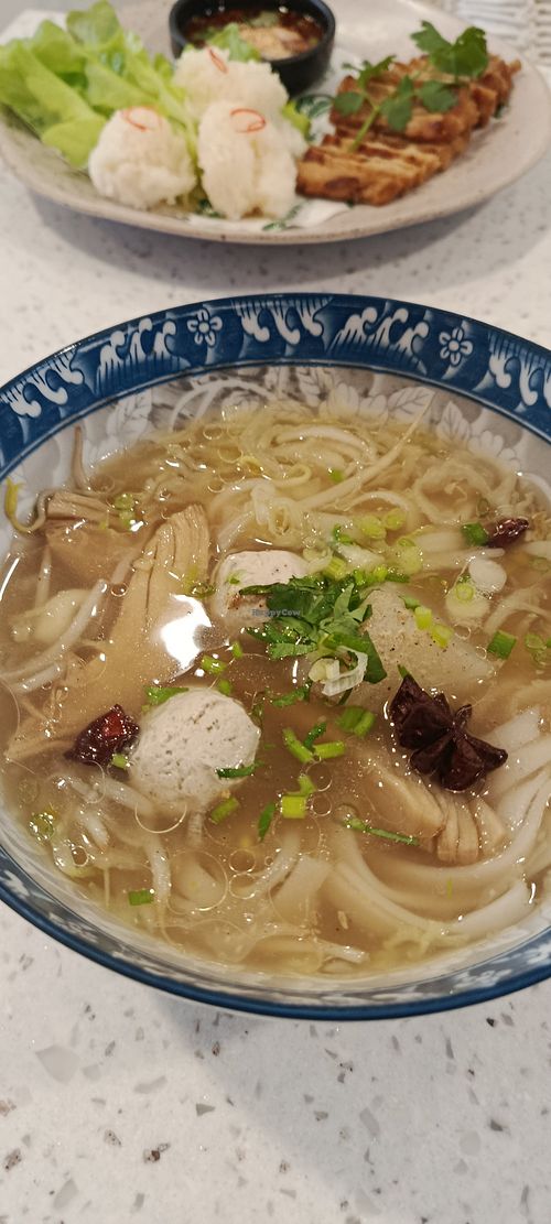 Rice noodles at Nature's Charm in Bangkok