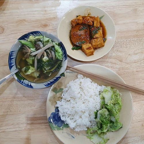 com trua (rice, veg & soup) - changes daily at Pippala Vegan in Ho Chi Minh City