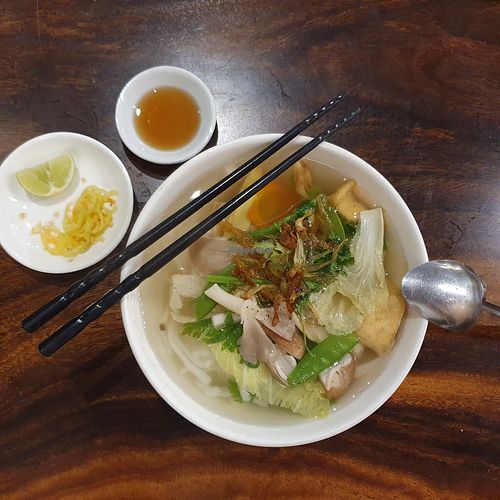 banh canh nam (mushroom rice noodle soup) at Moc Nhien in Ho Chi Minh City