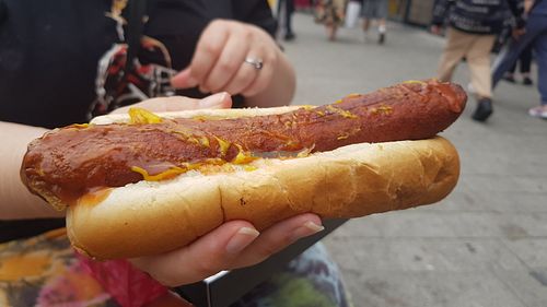 Hot dog at Awesome Chips in Birmingham