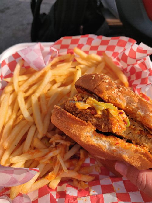 Korean fried chicken sandwich - so good! at Wolfie's Nashville Hot Chicken in Los Angeles