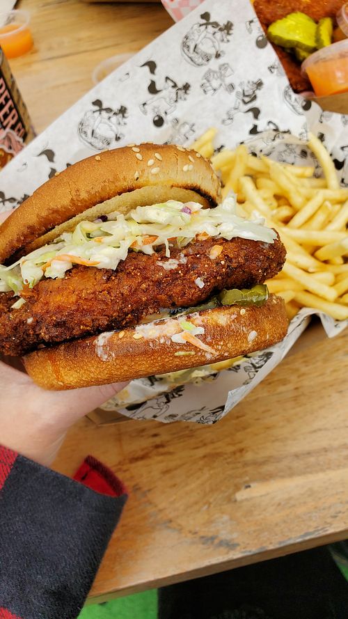 Nashville chicken sandwich at Wolfie's Nashville Hot Chicken in Los Angeles