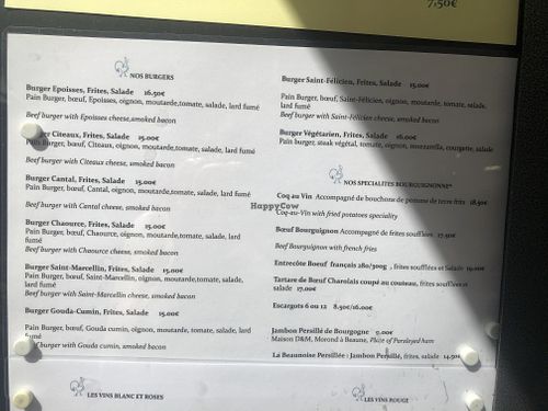 Menu 2 at Au coq bleu in Beaune