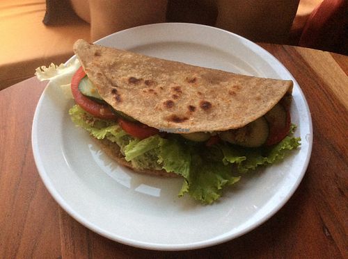 A falafel chappatti at Surya Soul Temple Cafe in Pula