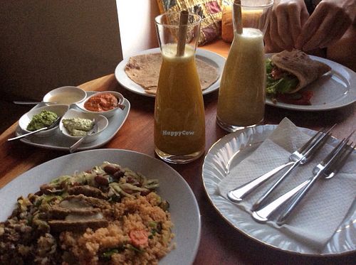 A meal for two, but we needed two more plain chapattis. at Surya Soul Temple Cafe in Pula