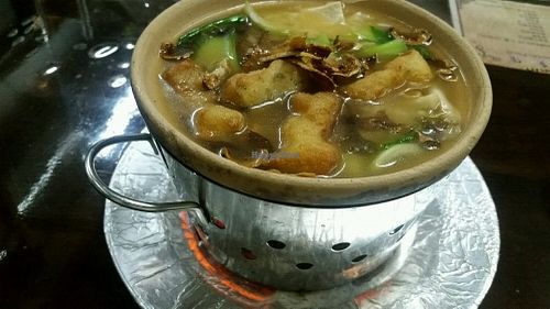 Teochew claypot (mock) fish porridge  at Yuan Xiang Vegetarian Food 圆香素食馆 - Changi in Central Singapore