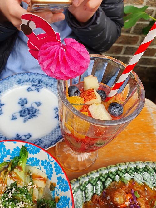 Drink with mixed fruit - don't recommend as much as the food at B8 in Dorchester