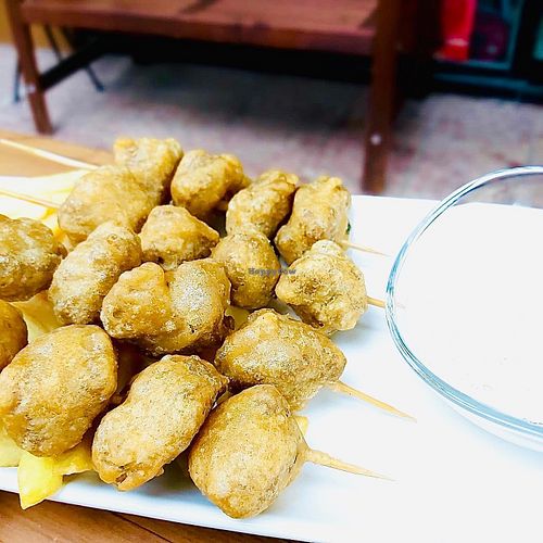 Vegan fried mussels at Veganzza in Istanbul