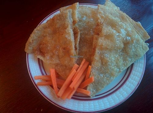 scallion pancakes (yumm) at Garden Fresh in Palo Alto