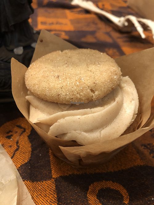 Pumpkin spice cupcake with a snickerdoodle on top!!!   at Mud Pie Stand in Sacramento