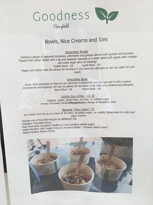 Menu at Goodness in Henfield