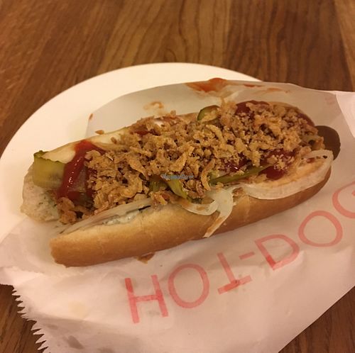 hot dog at vego Foodworld in Berlin