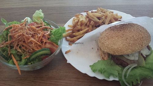 Vegan Burger Combo Meal at vego Foodworld in Berlin