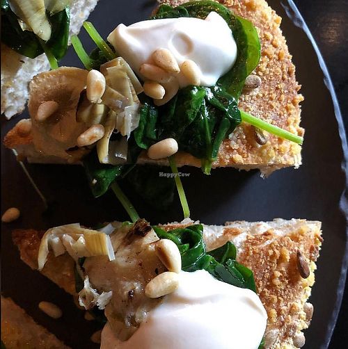 new age vegan pizza (photo from https://www.facebook.com/fetichebar) at Fetiche in Ljubljana