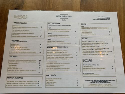 Menu as at November 2020. (Vegan eggs florentine option is apparently a tofu scramble - in case you wondered too!) at New Ground in Harlow