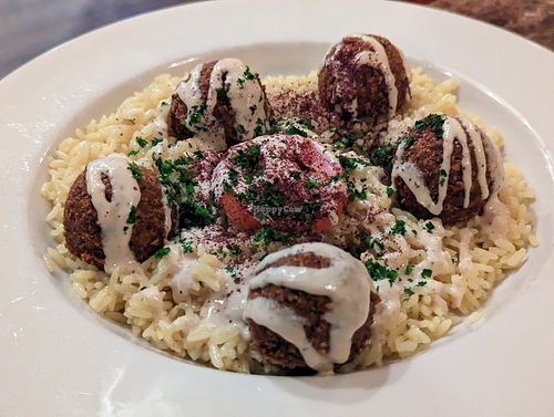 Felafel platter at Petra Mediterranean Bistro in Seattle