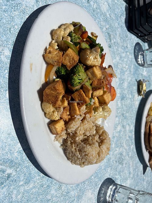 Seasonal vegetables with tofu - excellentt  at Whale City Bakery Bar & Grill in Davenport
