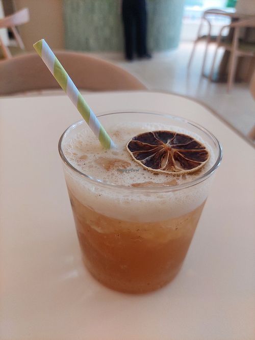 Elderflower ice tea 320 RSD at Plant Power in Novi Sad