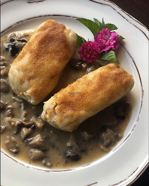rolled dumplings with mushrooms (photo from their FB page) at Hotel Tripič in Radovljica