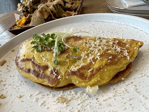 Pumpkin omelette (vegan)  at Plantiful - Plant-based Cafe in Bangkok