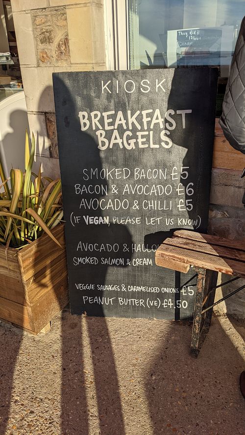 Kiosk menu at Kiosk in Lyme Regis