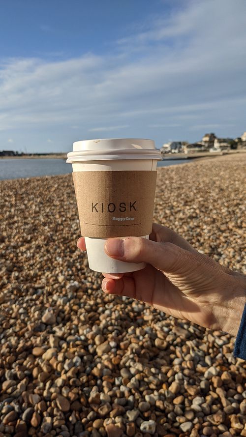 Coffee on the beach at Kiosk in Lyme Regis