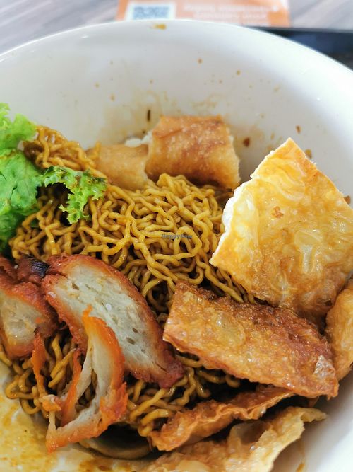 Vegetarian Char Siew Kolo Mee (added Popian) at Origanics 启点 - Vegetarian - NUS The Deck in Northeast Singapore