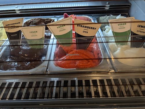 Vegan flavors at Gelateria Pichler in Budapest