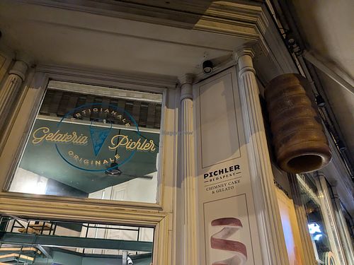 Store front at Gelateria Pichler in Budapest