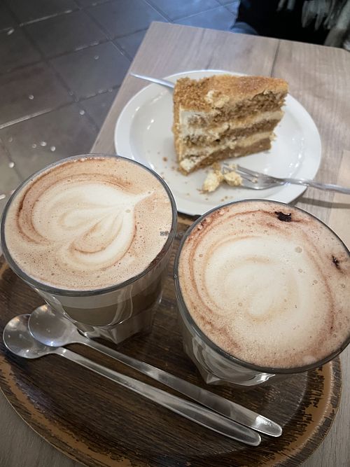 Chai spiced layer cake 💚  at Lucifer Lives in Brussels