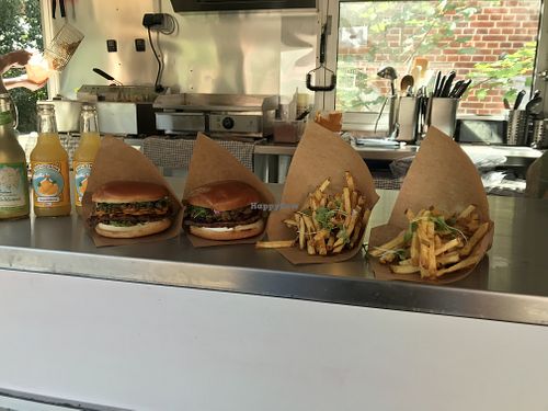 2 x burger menus at VeganDóttir in Aalborg