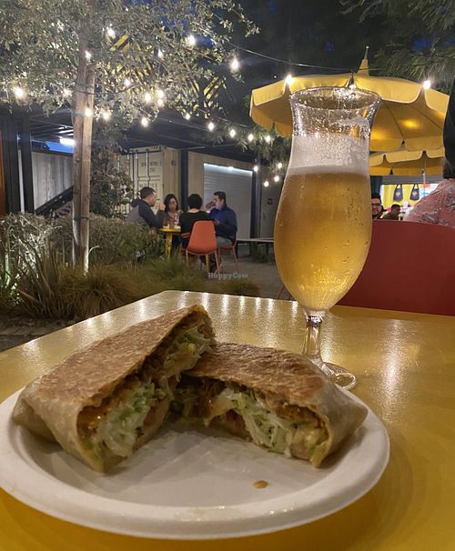 Munch Wrap and Full Size Pony West Coast IPA at Modern Times Leisure Town in Anaheim