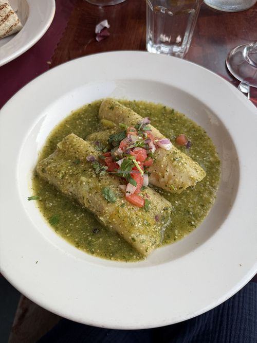 Tofu Enchiladas come with rice and beans. Ask for no sour cream and cheese!   at Pico de Gallo in Stuyvesant