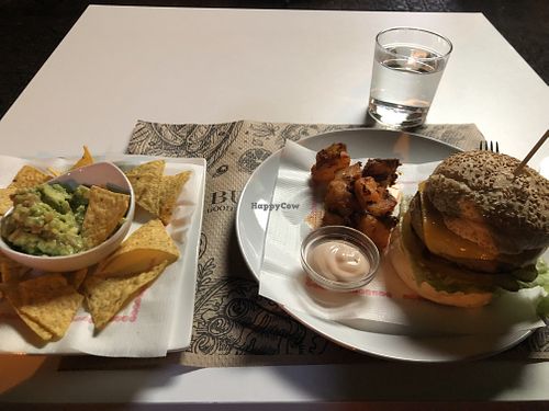 Seitan burger  at Tulsi in Barcelona