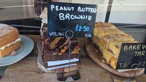 Vegan cake at Good Food in Lyme Regis