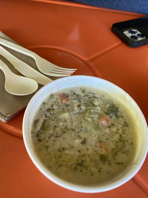 Broccoli cheddar vegan soup   at Juice N Blendz in Massapequa