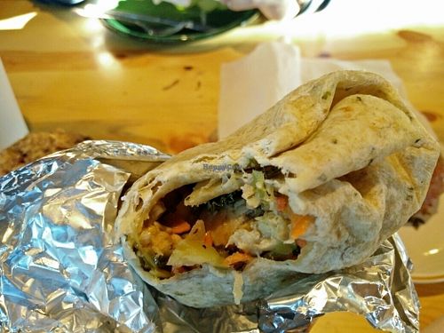 vegan burrito at Stellar Brew and Natural Cafe in Mammoth Lakes