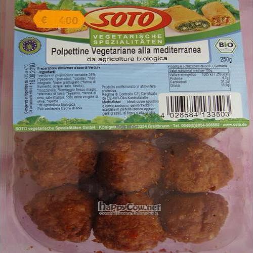 the vegetarian meatballs they are selling at Trastevere Bio in Rome
