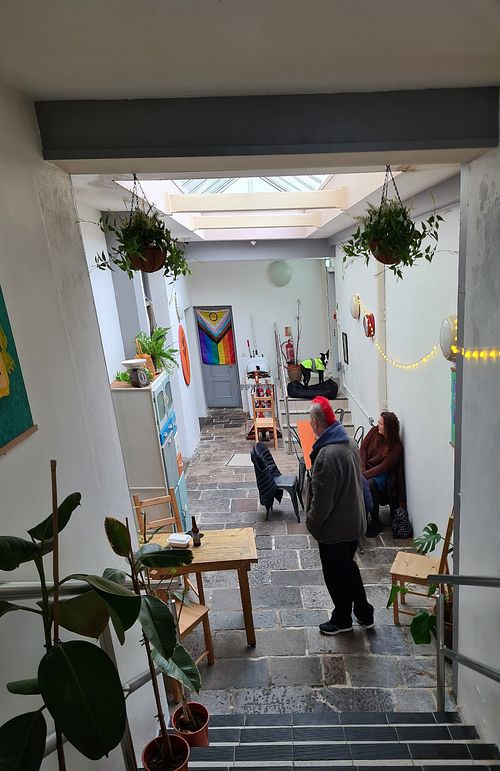 Cafe seating at The Hedgerow Hound in Plymouth
