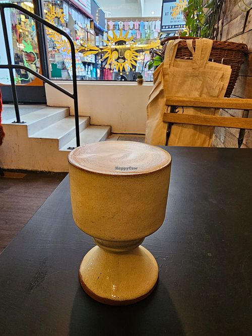 Flat white in a goblet 😍 at The Hedgerow Hound in Plymouth